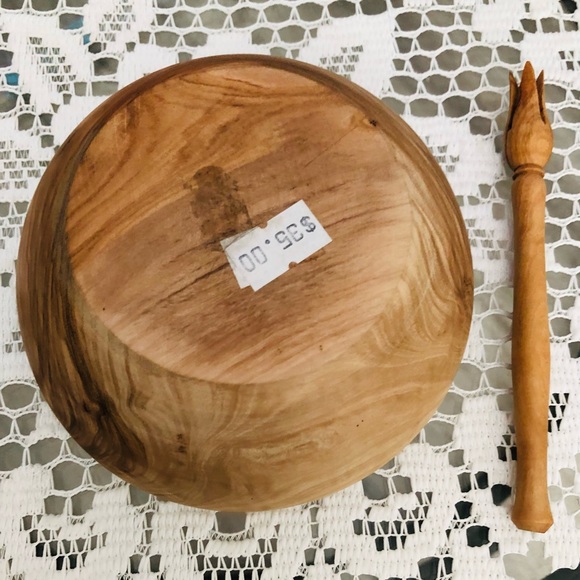 NATURAL OLIVE WOOD HONEY BOWL - Picture 6 of 6